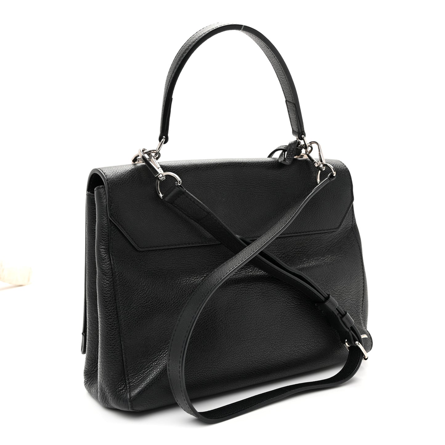 Soft Calfskin Lockme II Top Handle Black