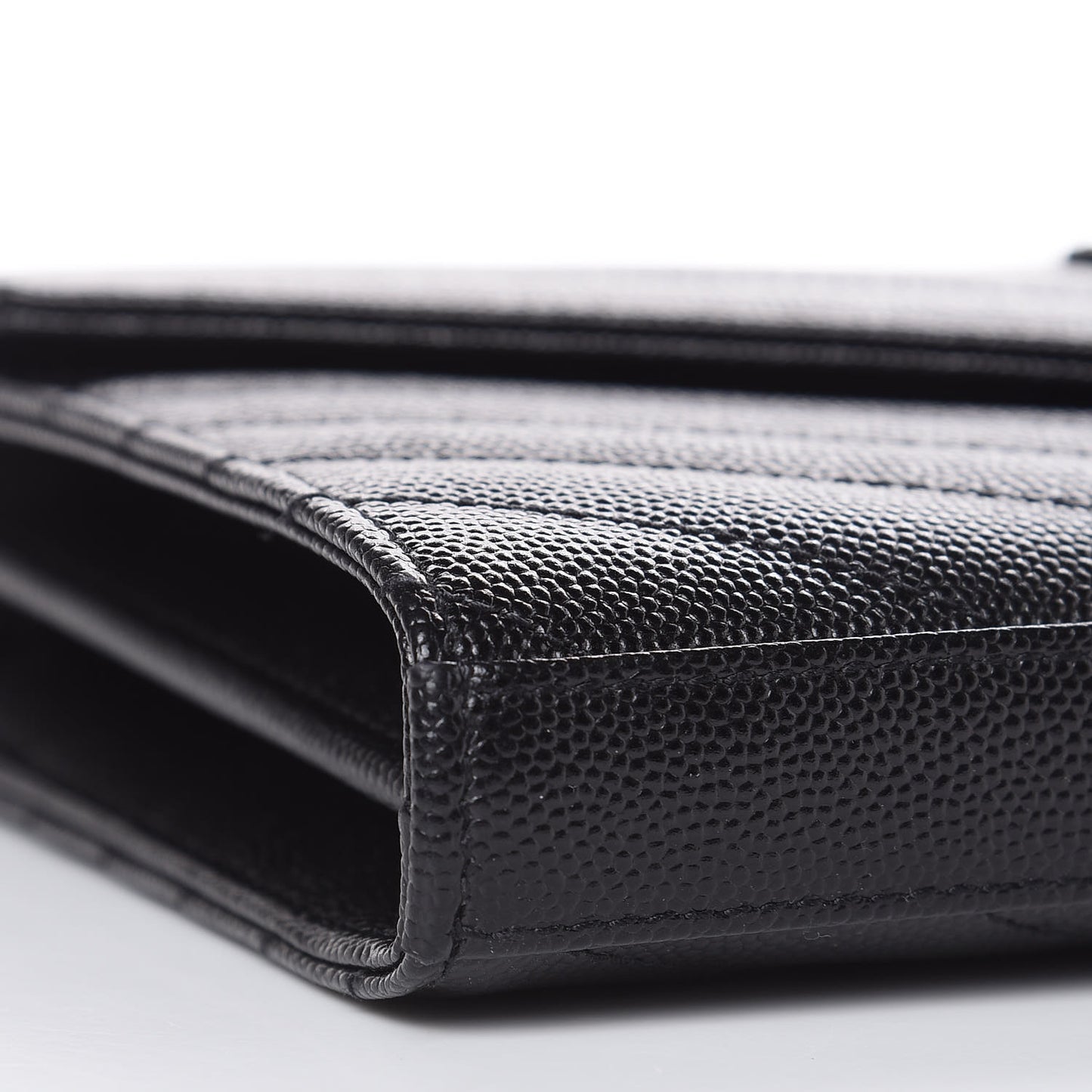 Grain De Poudre Matelasse Chevron Monogram Chain Wallet Black