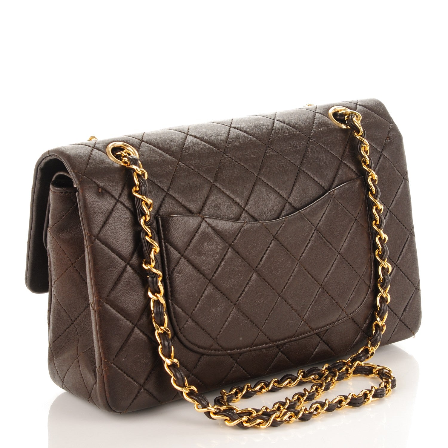 Chanel Lambskin Quilted Medium Double Flap Dark Brown 5 of 22