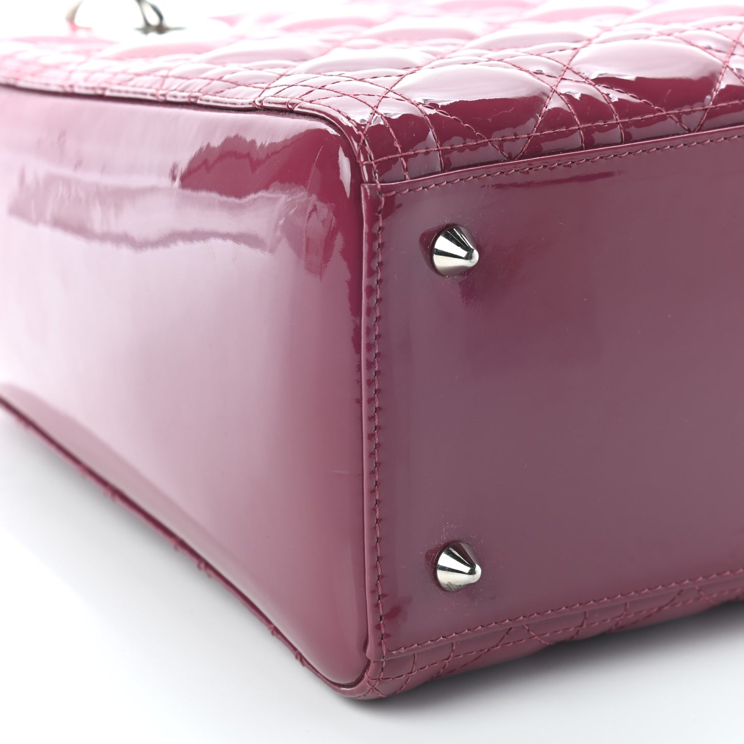 Patent Cannage Medium Lady Dior Dark Pink