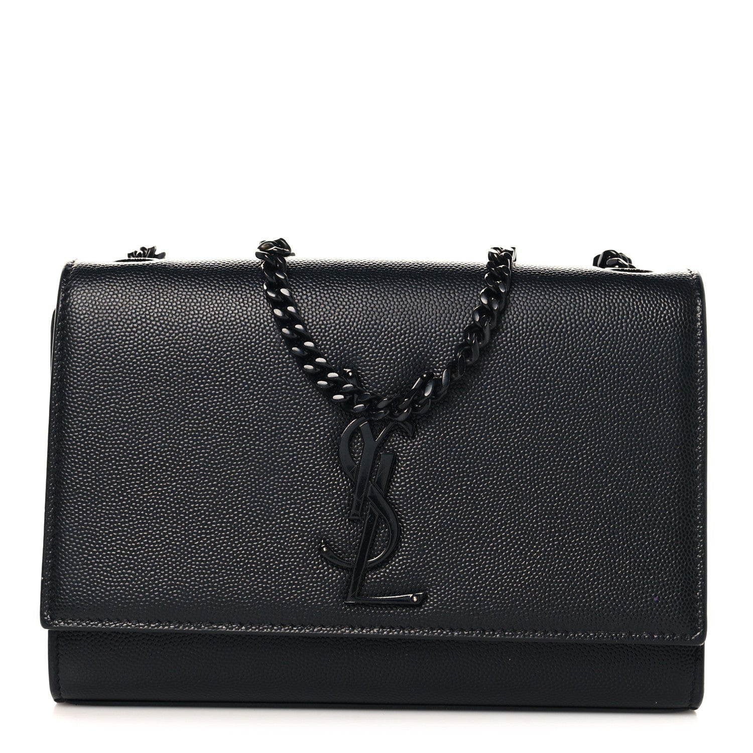 Saint Laurent Grain De Poudre Small Monogram Monochrome Kate Satchel Black 1 of 9