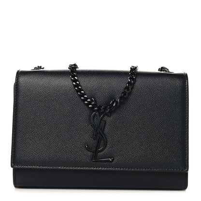 Saint Laurent Grain De Poudre Small Monogram Monochrome Kate Satchel Black 1 of 9