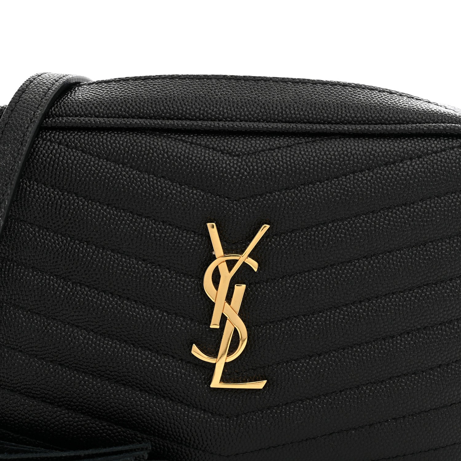 Saint Laurent Grain De Poudre Matelasse Monogram Mini Lou Camera Bag Black 8 of 10