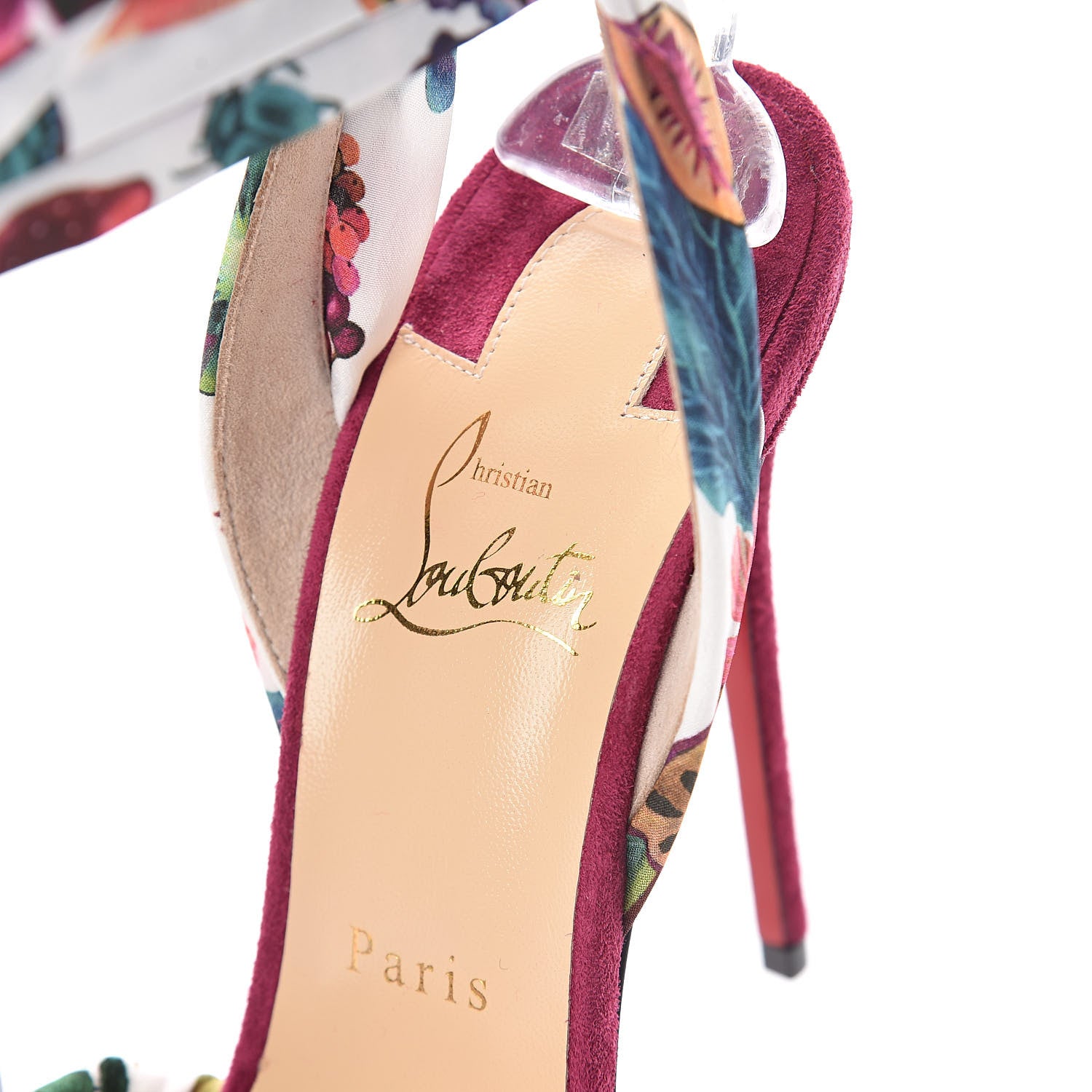 Christian Louboutin Veau Velours Crepe Verger Tres Frais 120 Sandals 39 Figue Multi 5 of 7