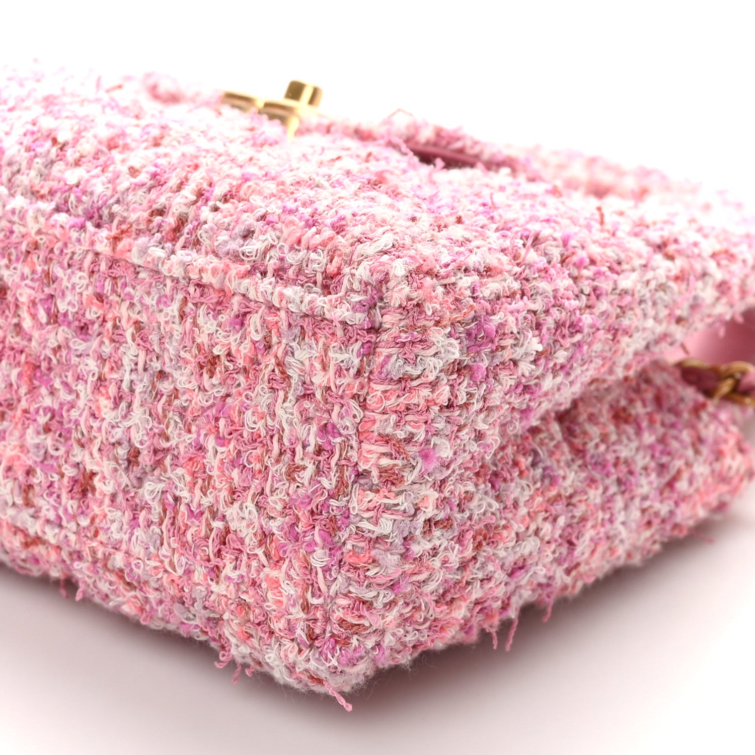 Chanel Tweed Quilted Nano Kelly Shopper Pink 10 of 10