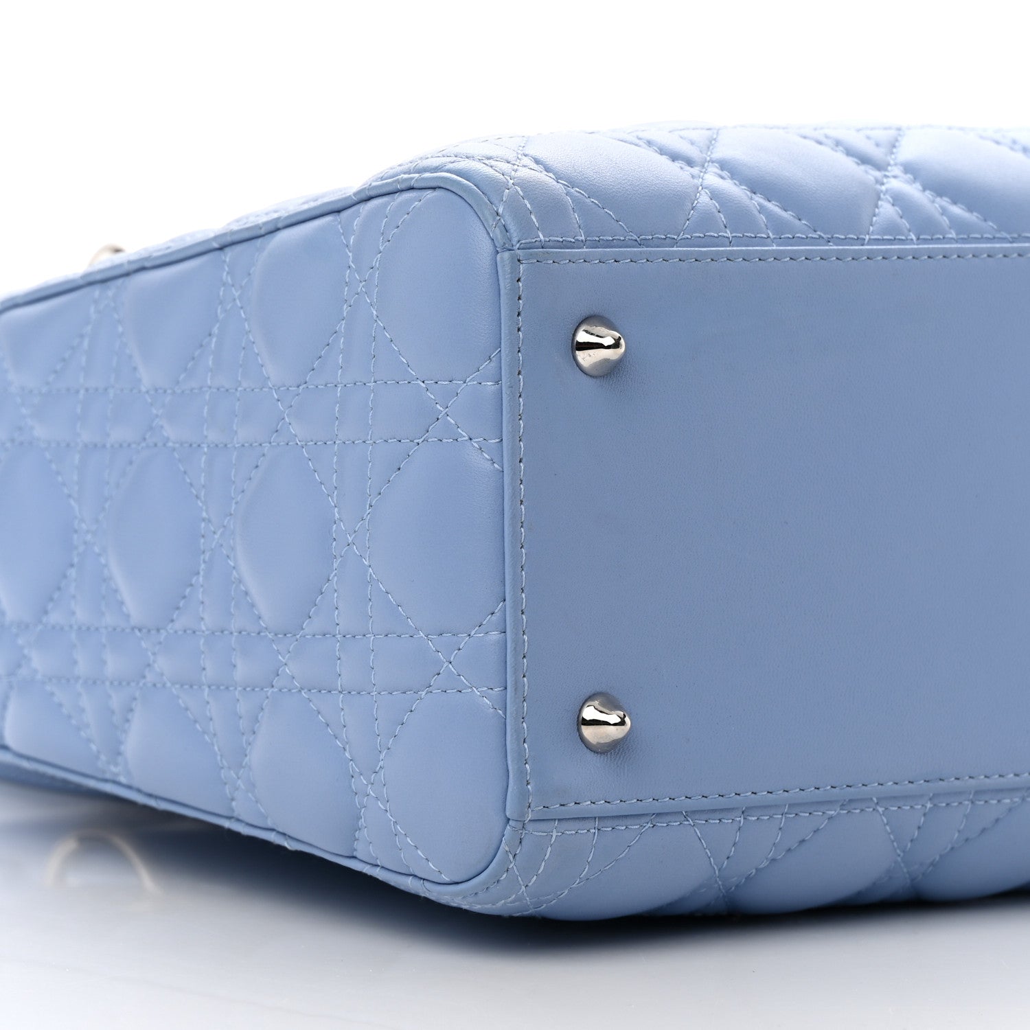 Christian Dior Lambskin Cannage Medium Lady Dior Light Blue 9 of 14