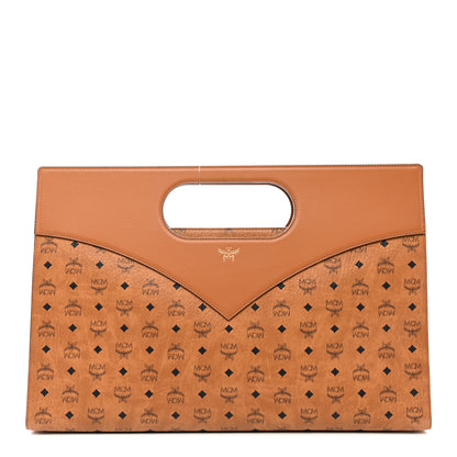 MCM Visetos Calfskin X Large Diamond Tote Cognac 1 of 12