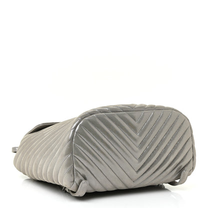 Chanel Iridescent Calfskin Chevron Quilted Small Urban Spirit Backpack Silver 4 of 13