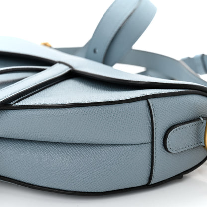 Christian Dior Grained Calfskin Saddle Bag With Strap Horizon Blue 9 of 9