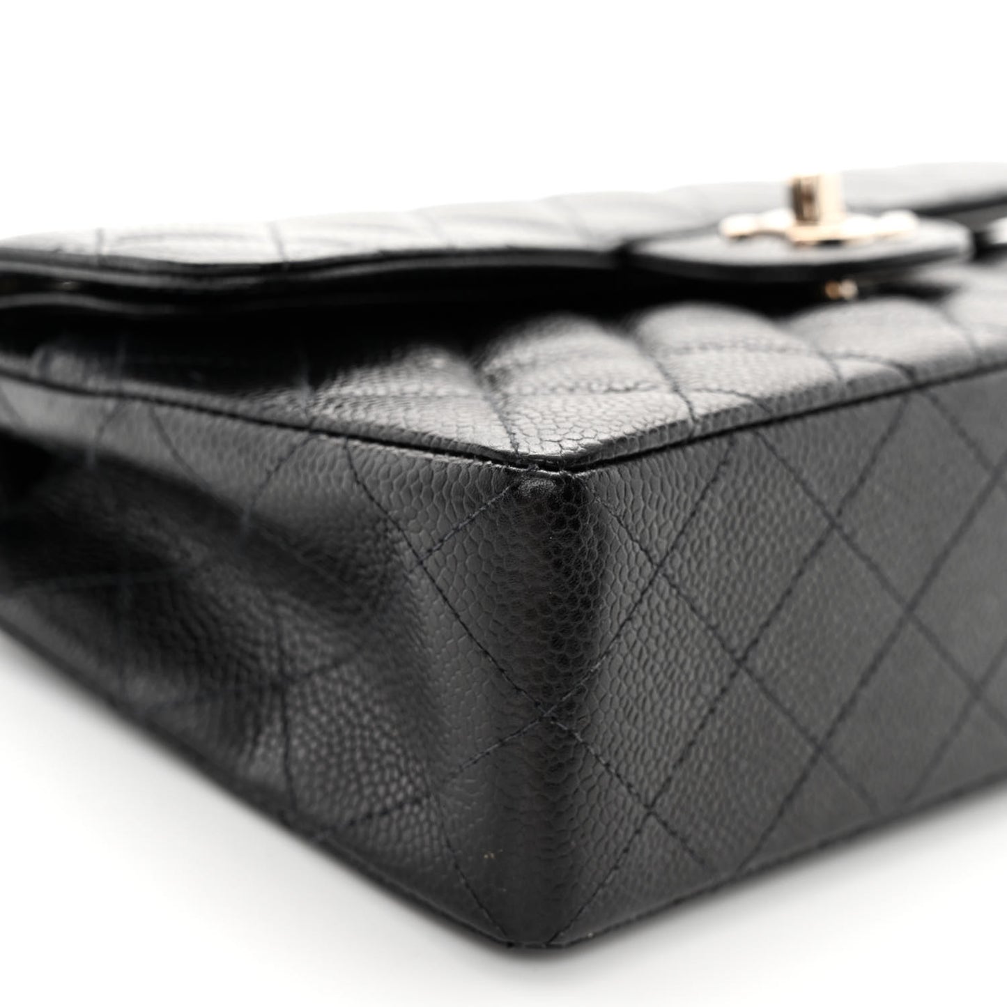 Caviar Quilted Small Double Flap Black