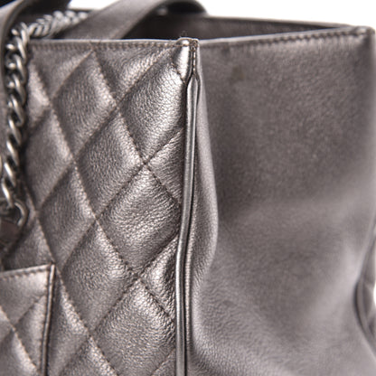 Chanel Metallic Grained Calfskin Quilted Large Casual Pocket Tote Silver 16 of 18