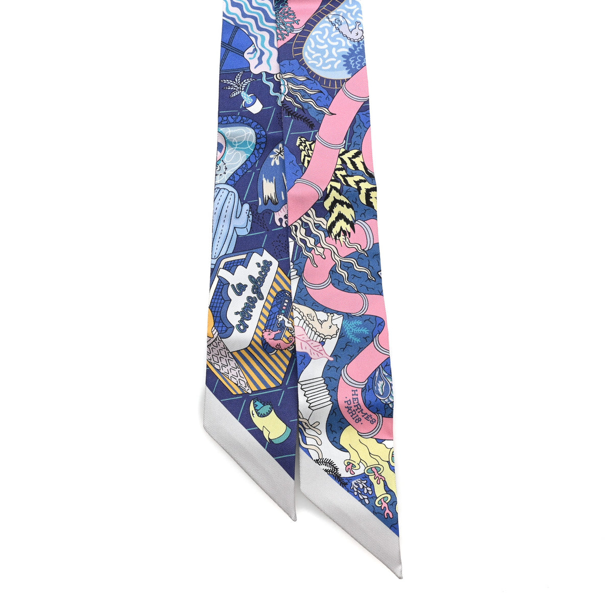Silk Splash Park Twilly Bleu Rose Bonbon Jaune