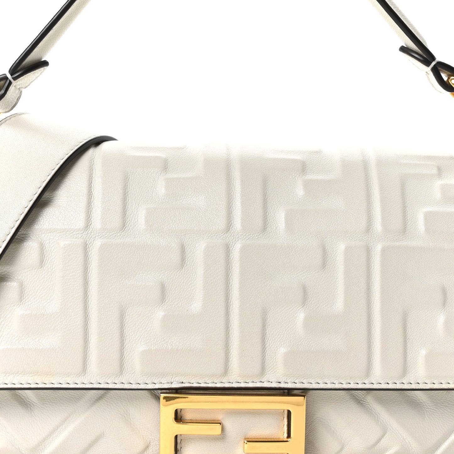 Nappa FF 1974 Embossed Baguette White