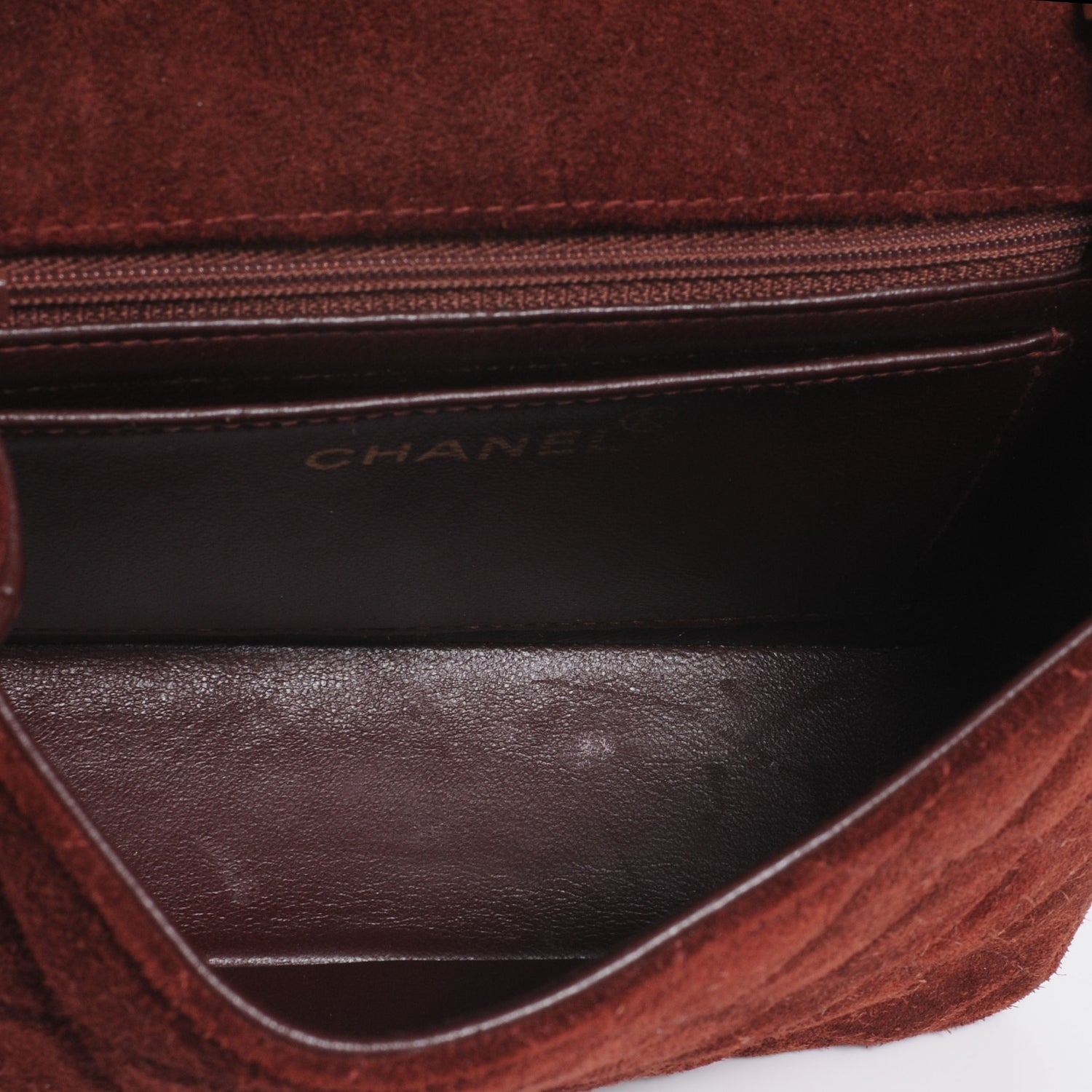 Chanel Suede Quilted Mini Flap Bordeaux 8 of 11