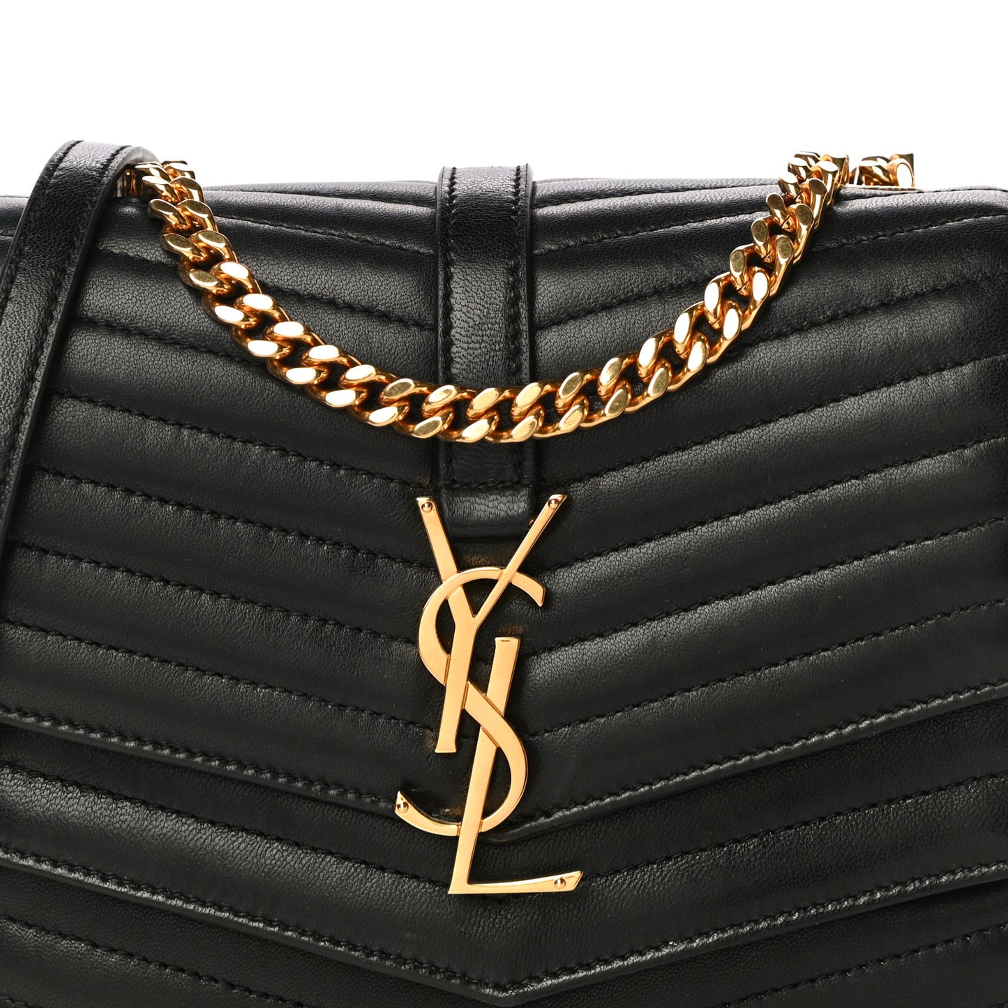 Lambskin Matelasse Chevron Monogram Small Sulpice Bag Black