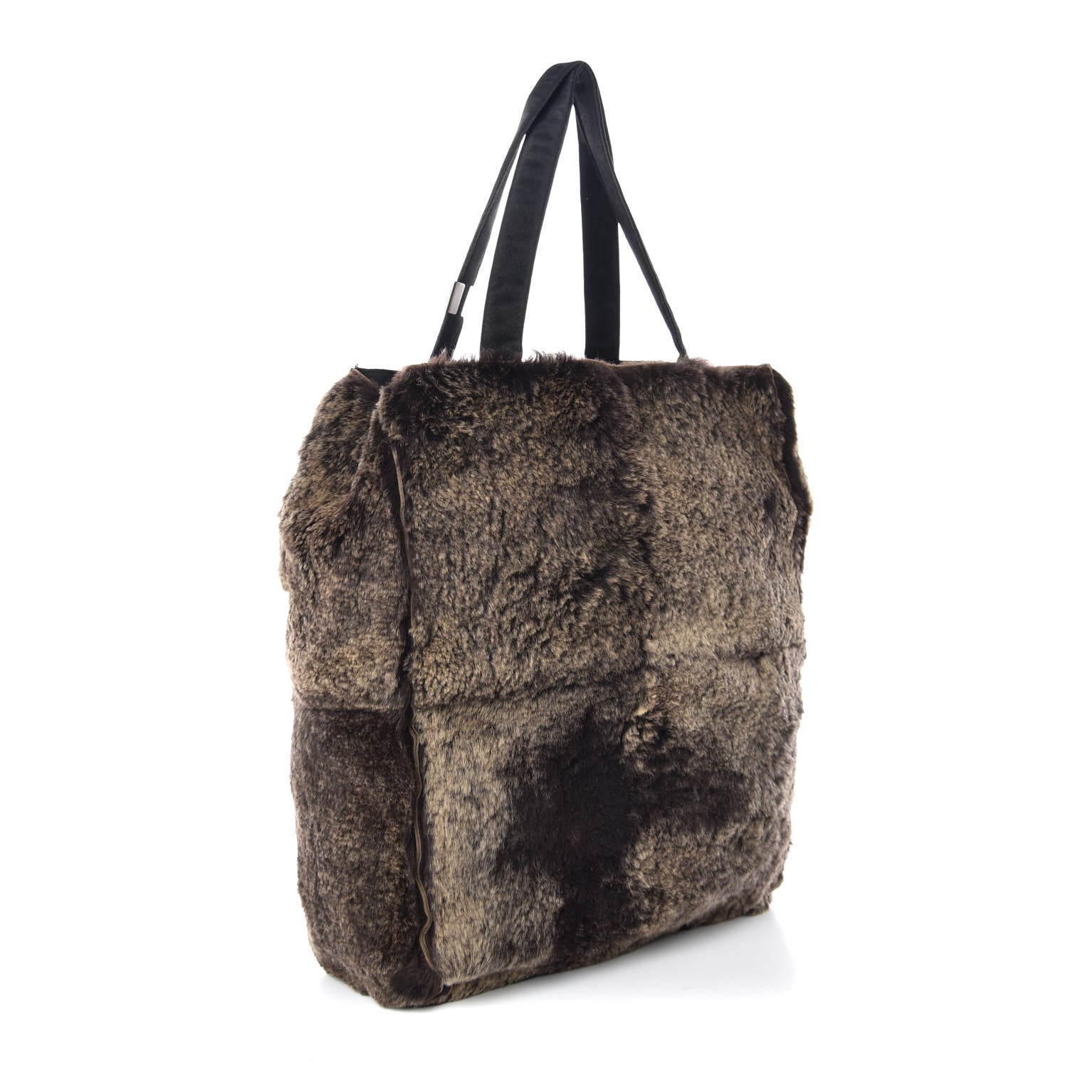 Chanel Lapin Rabbit Fur Tote Brown 3 of 9