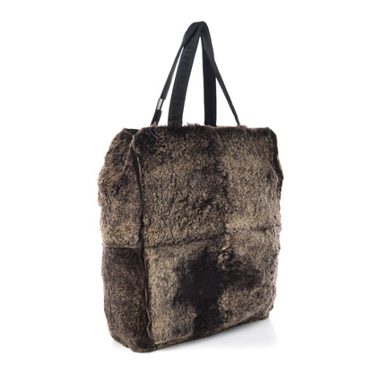 Chanel Lapin Rabbit Fur Tote Brown 3 of 9