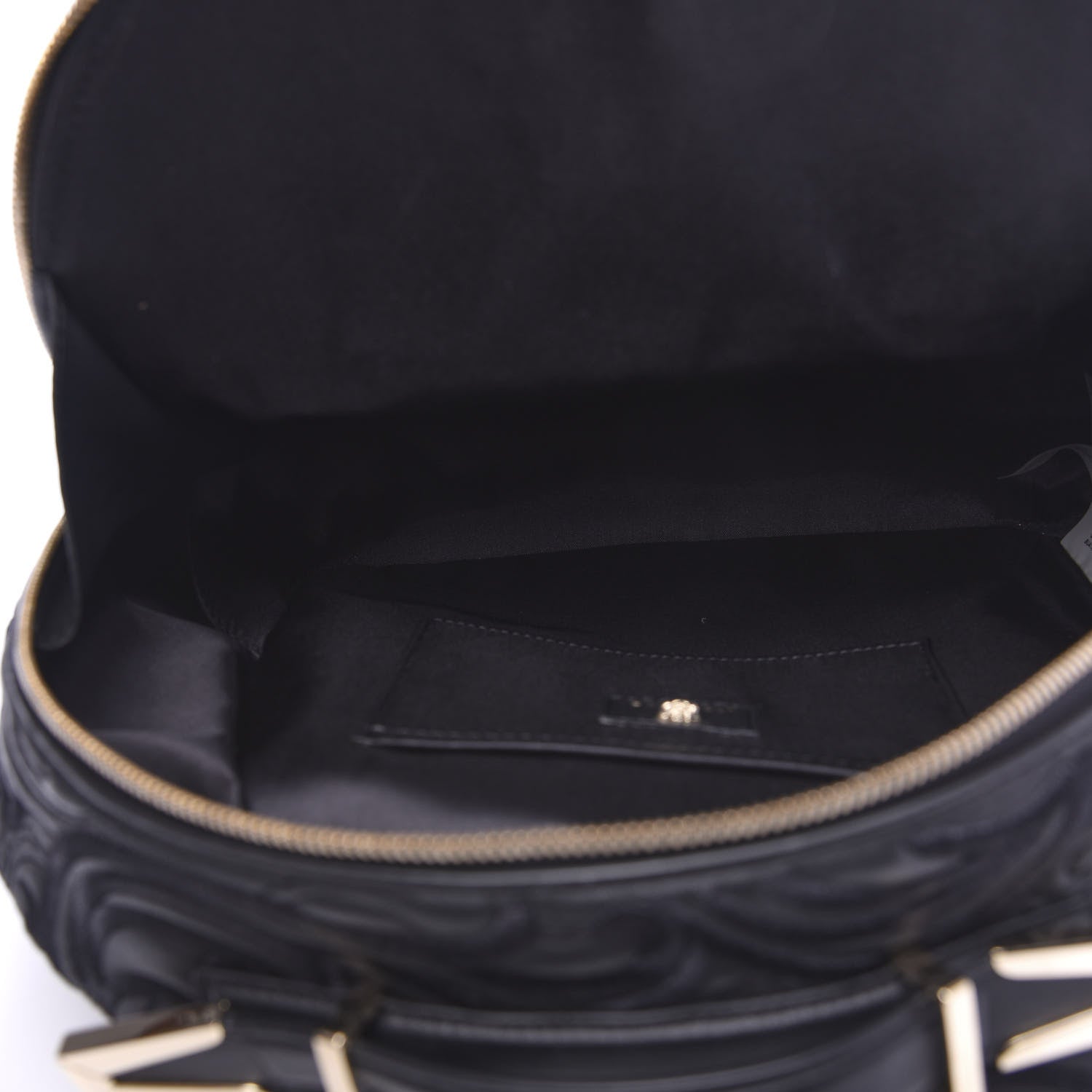 Versace Calfskin Embroidered Baroque Palazzo Backpack Black 4 of 8