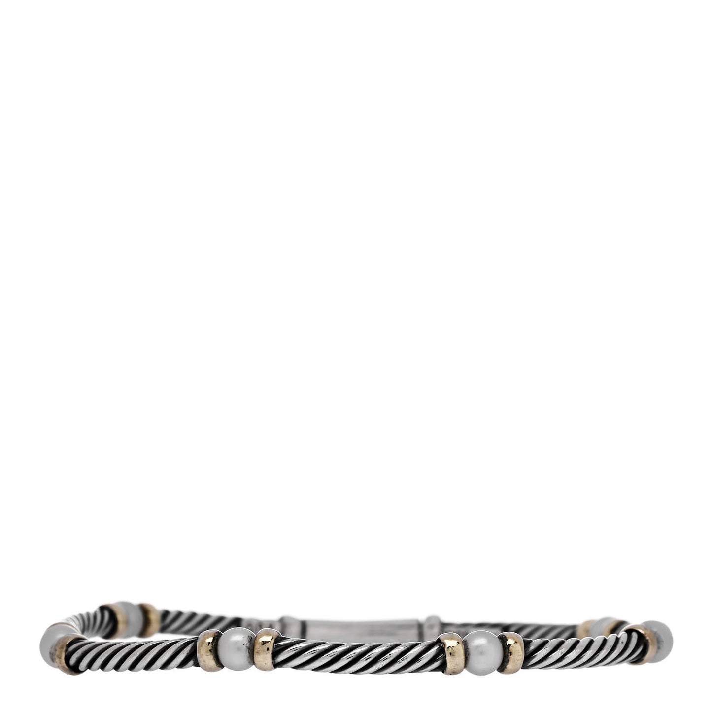 Sterling Silver 14K Yellow Gold Pearl 5mm Hampton Bracelet