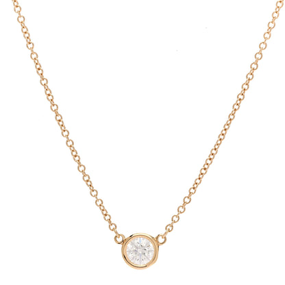 Tiffany 18K Rose Gold Diamond .25ct Elsa Peretti Diamonds by the Yard Pendant Necklace 1 of 6