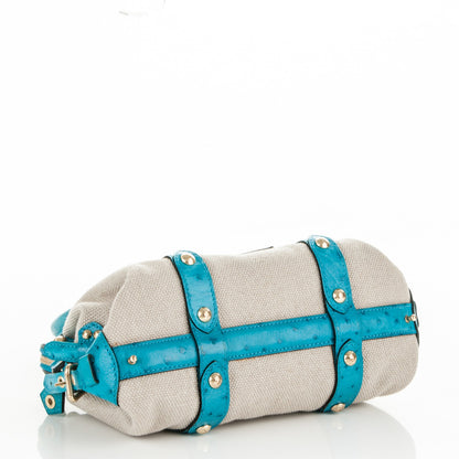 Louis Vuitton Toile Ostrich Trianon Sac De Nuit MM Turquoise 4 of 6