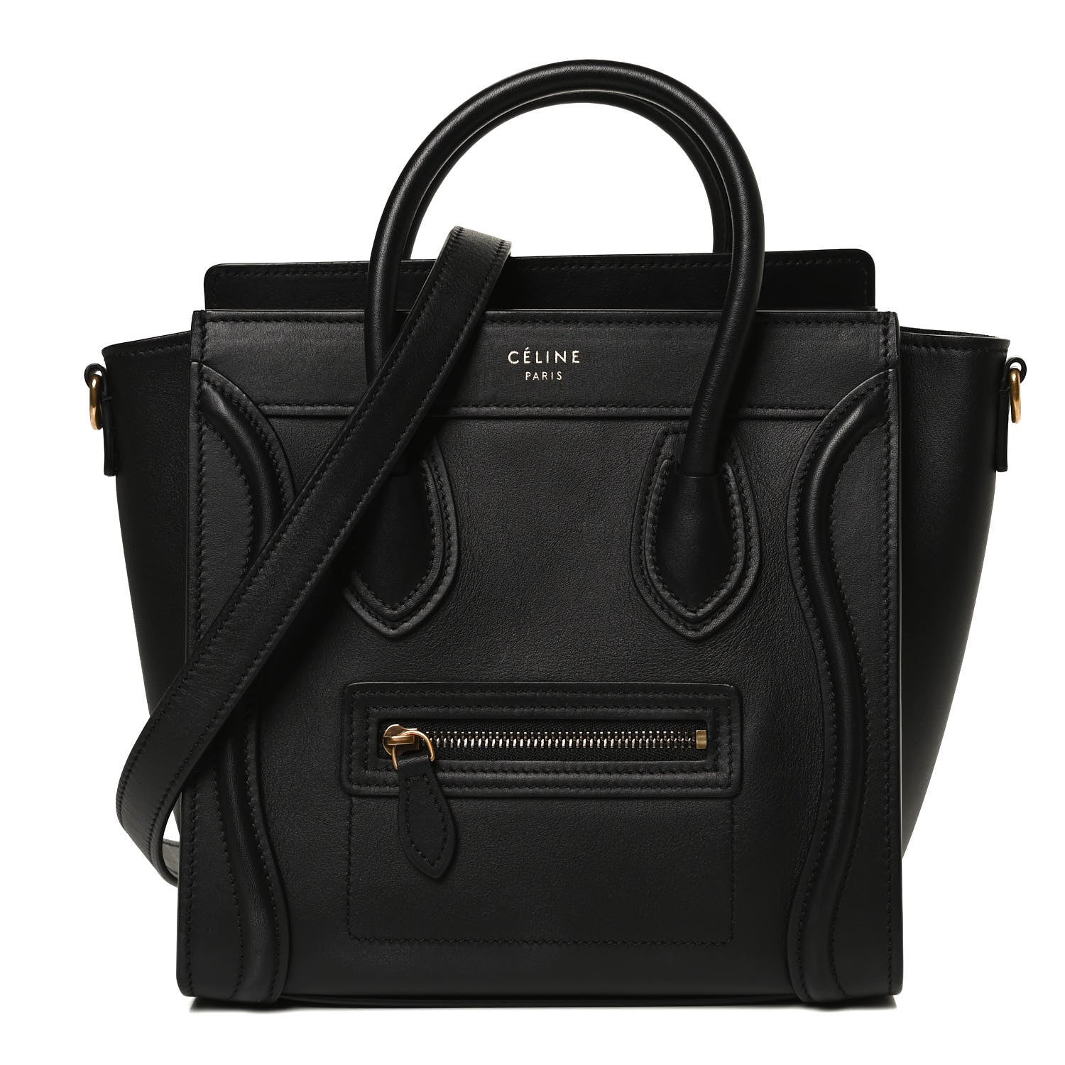 Celine Smooth Calfskin Nano Luggage Black 1 of 11
