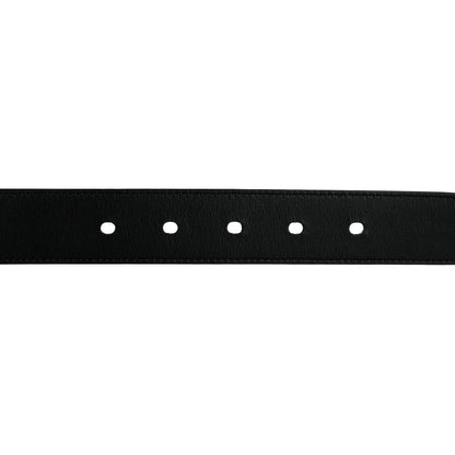 Saint Laurent Smooth Calfskin Monogram Square Buckle Belt 85 34 Black 3 of 8