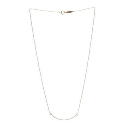 Tiffany 18K Yellow Gold Diamond Small T Smile Pendant Necklace 3 of 7
