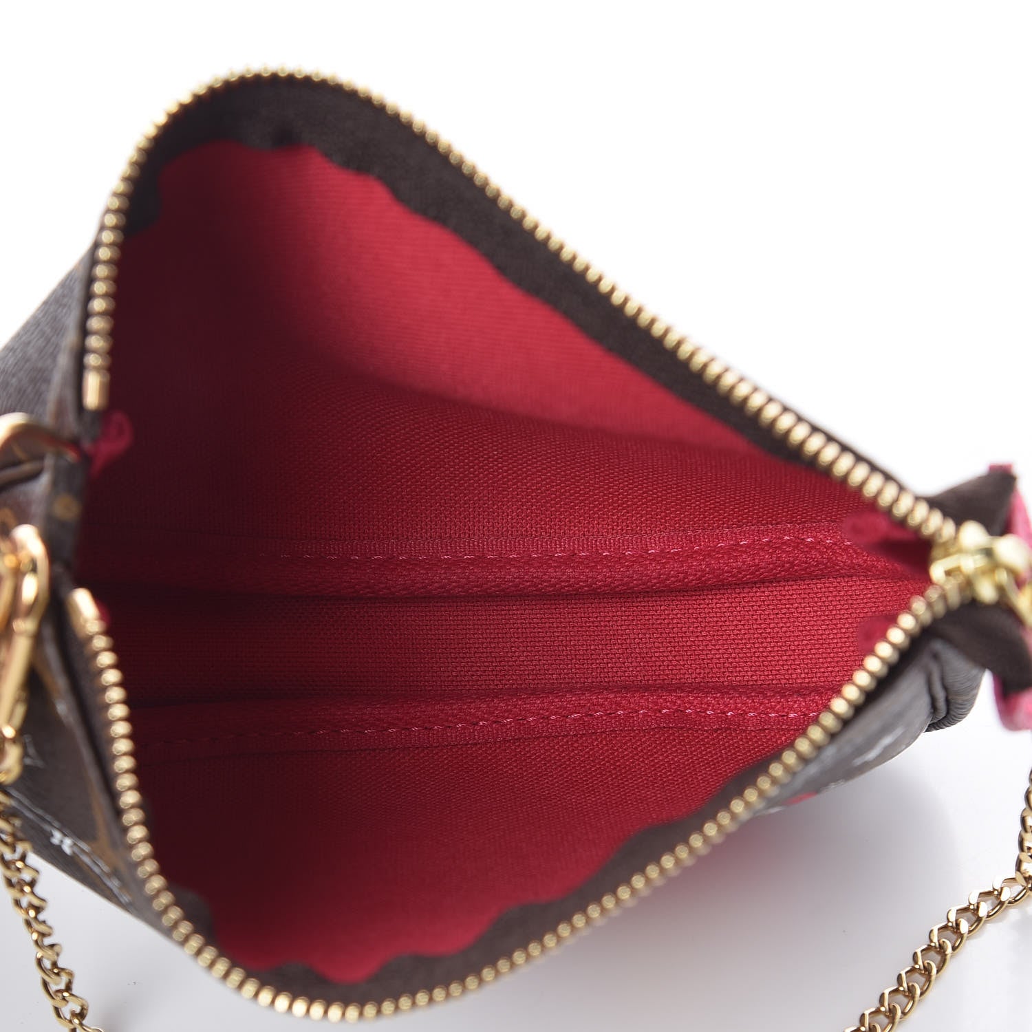 Louis Vuitton Monogram 2019 Christmas Animation Mini Courchevel Pochette Accessories Fuchsia 4 of 8