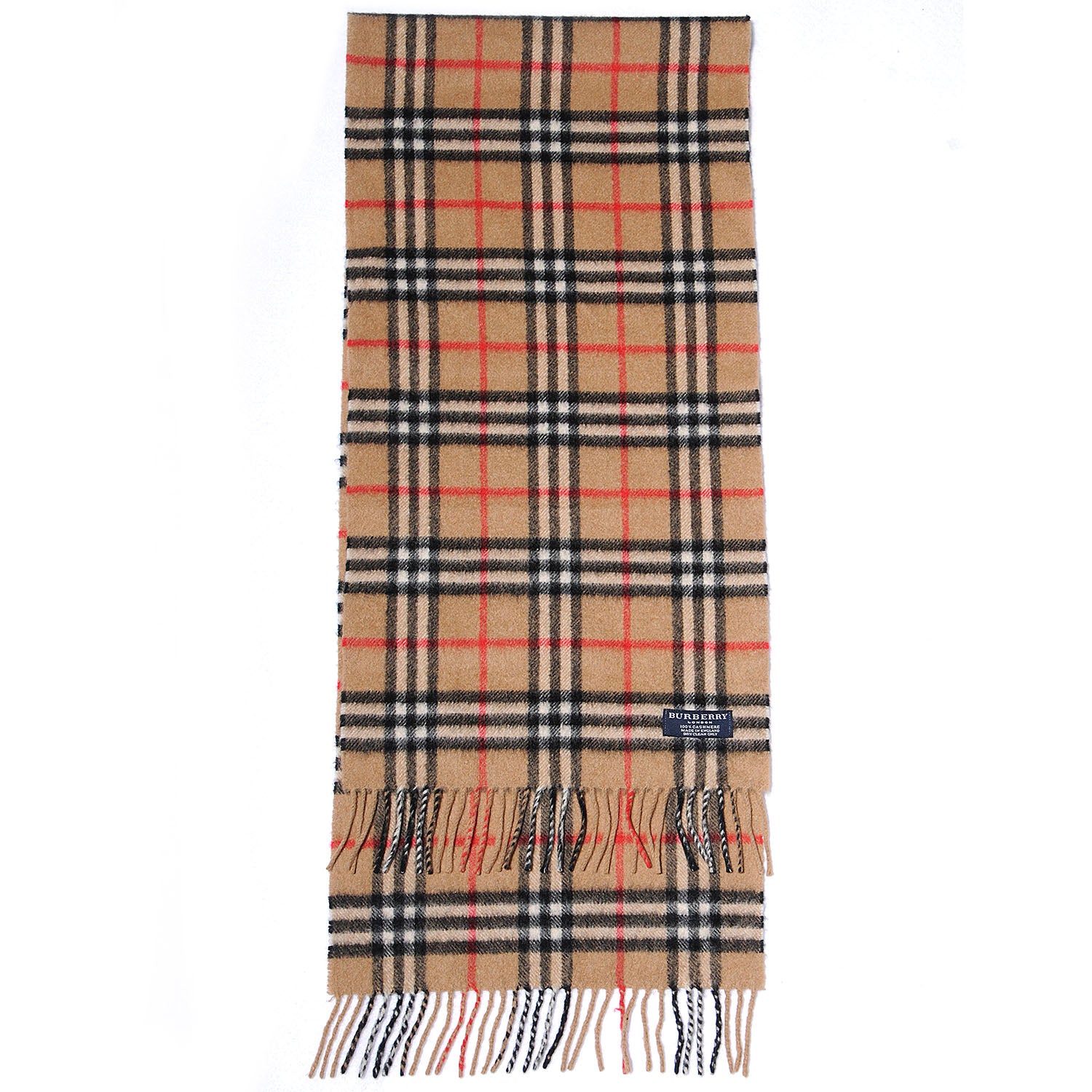 Burberry Cashmere House Check Fringe Scarf Camel 3 of 4
