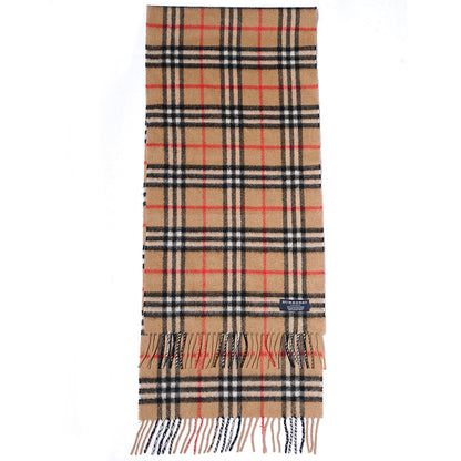 Burberry Cashmere House Check Fringe Scarf Camel 3 of 4