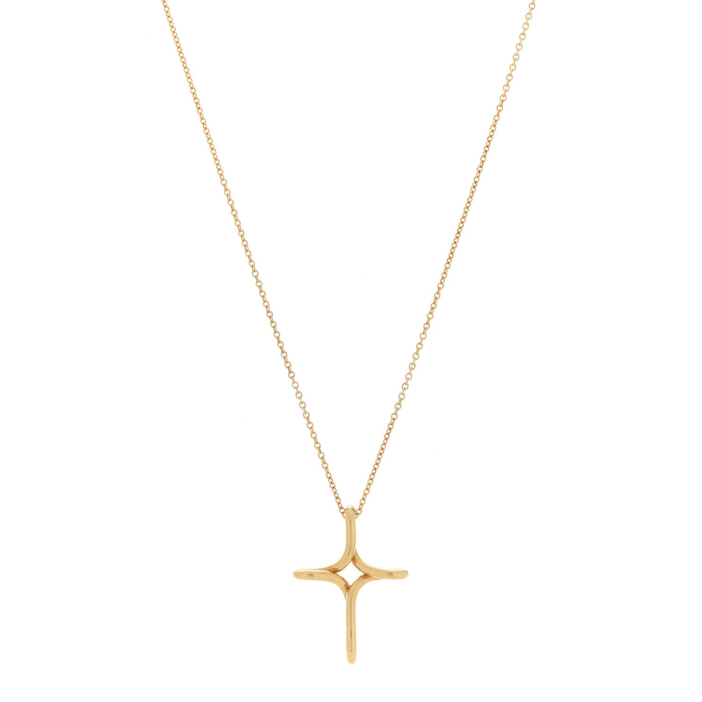 18K Yellow Gold Elsa Peretti Infinity Cross Pendant Necklace