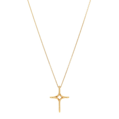 Tiffany 18K Yellow Gold Elsa Peretti Infinity Cross Pendant Necklace 1 of 6