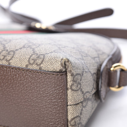 Gucci GG Supreme Monogram Textured Dollar Calfskin Web Small Ophidia Dome Shoulder Bag Beige Ebony New Acero 10 of 14