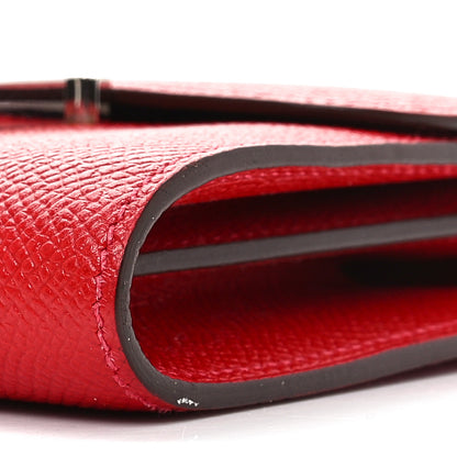 Hermes Epsom Constance Compact Passant Wallet Rouge Casaque 9 of 9