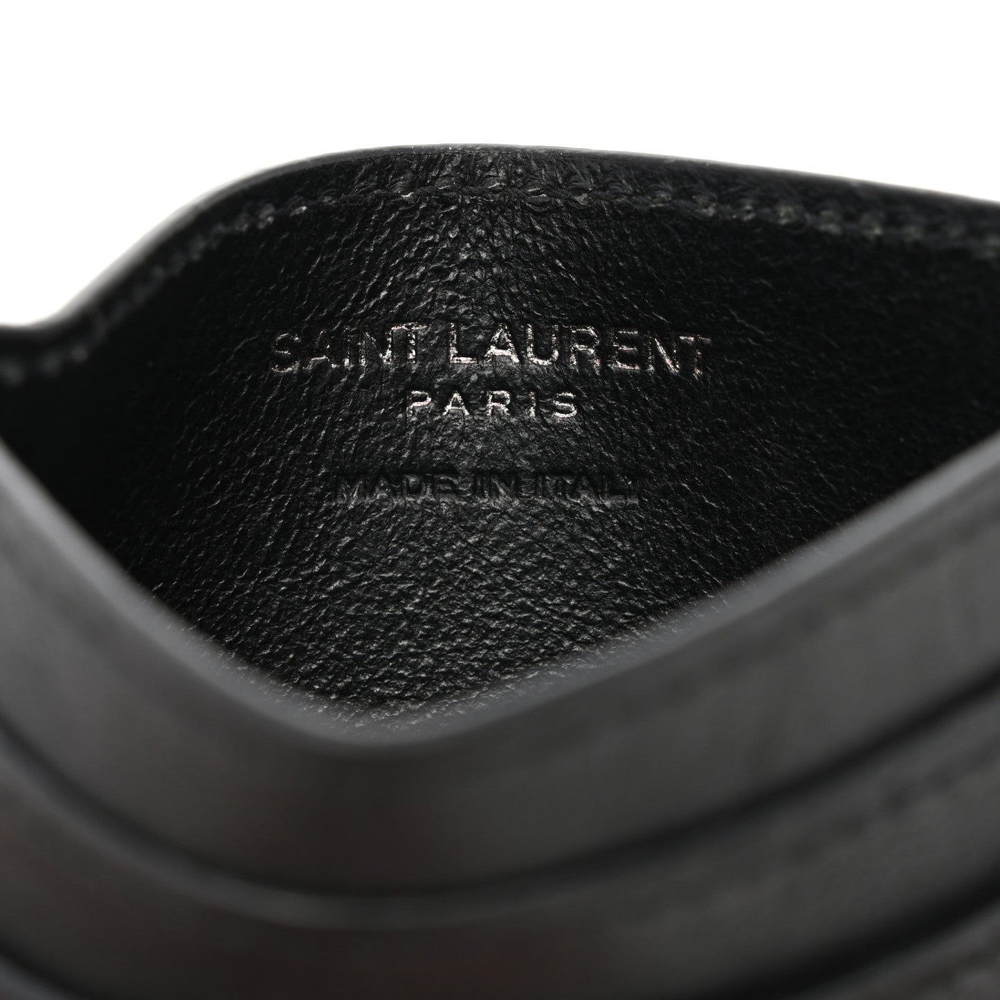 Calfskin Crocodile Embossed Monogram Credit Card Case Black