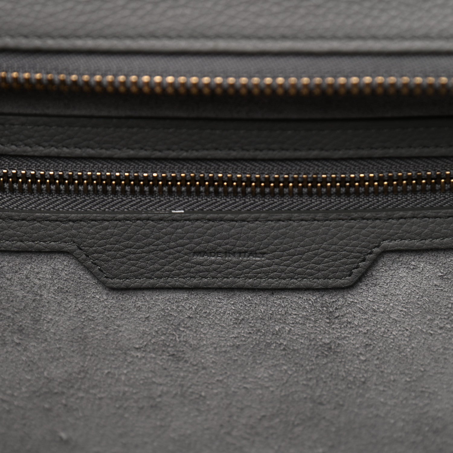 Celine Drummed Calfskin Mini Luggage Kohl 6 of 13