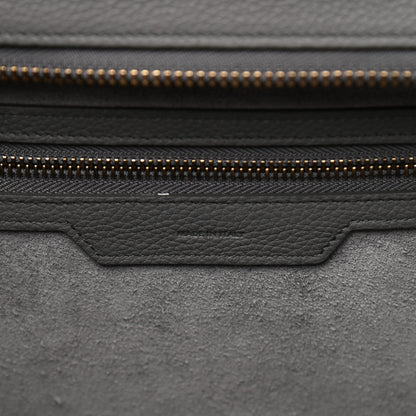 Celine Drummed Calfskin Mini Luggage Kohl 6 of 13