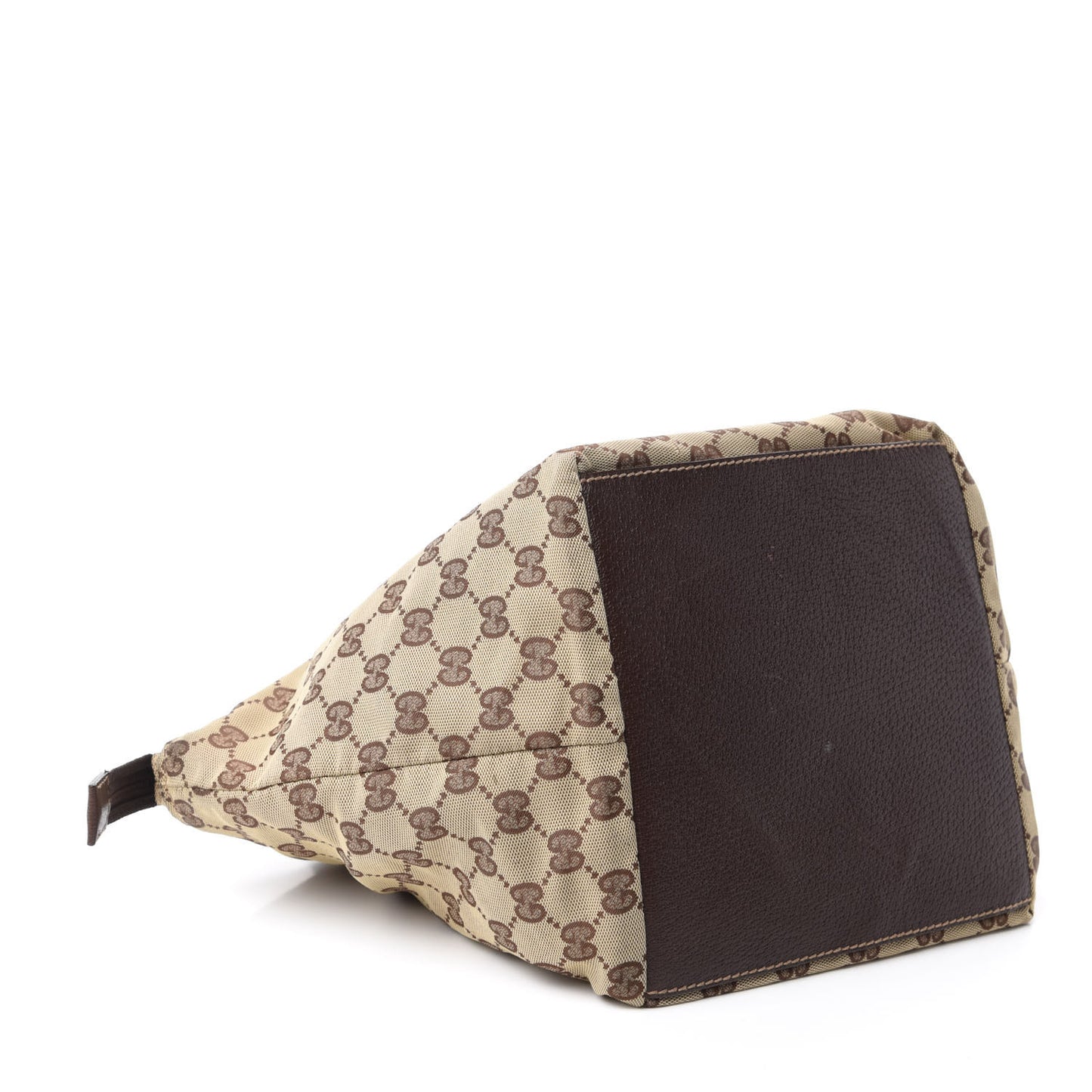 GG Monogram Small Web Handle Bucket Tote Dark Brown