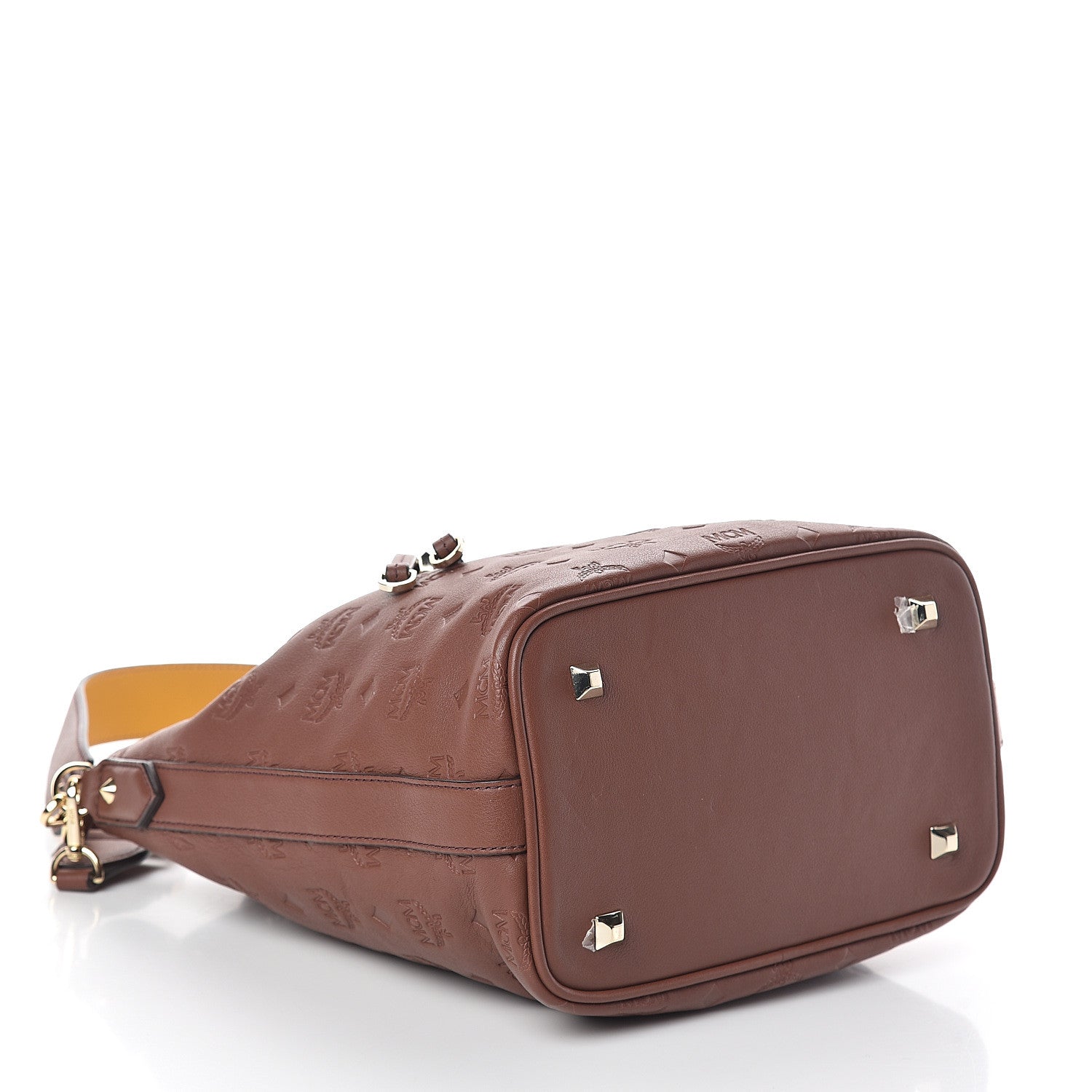 MCM Calfskin Ottomar Monogram Essential Bucket Brown 4 of 9