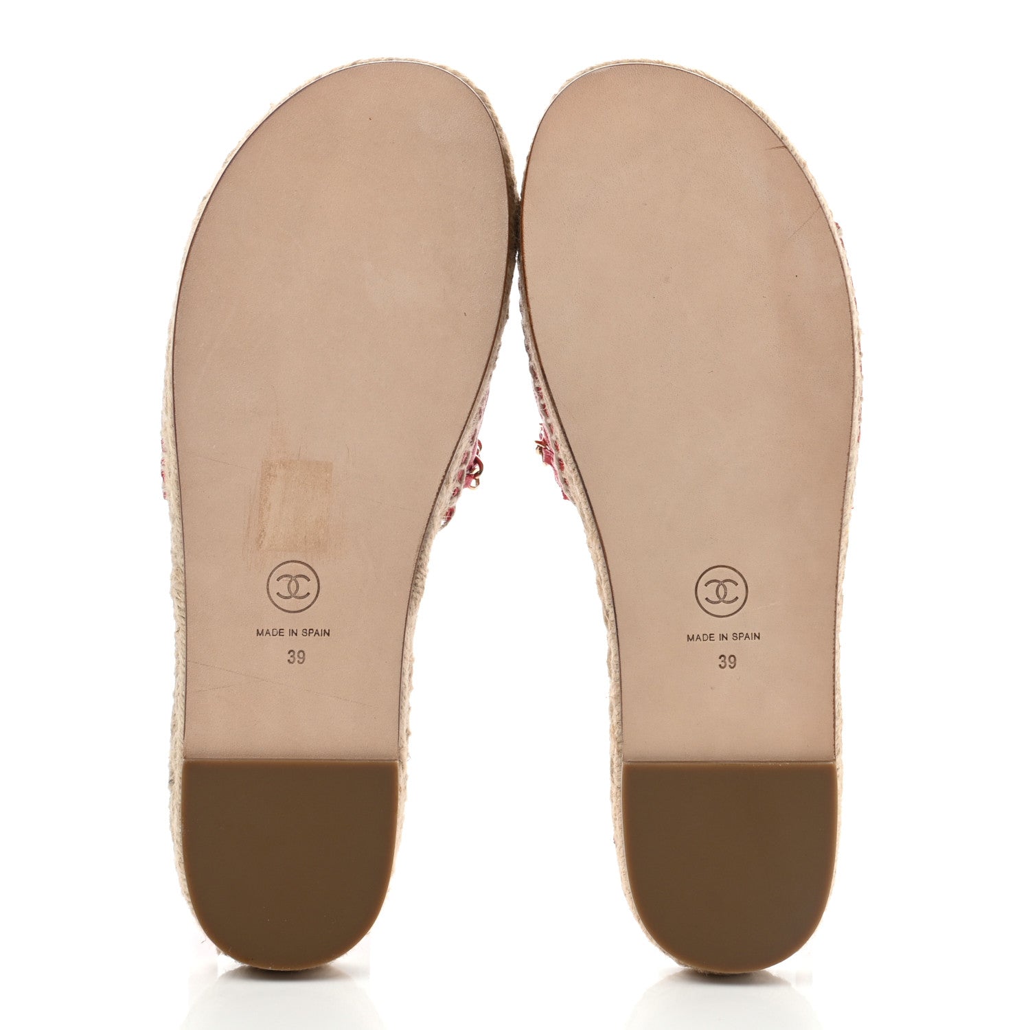 Chanel Lambskin Quilted CC Espadrille Slip On Sandals 39 Red 5 of 10