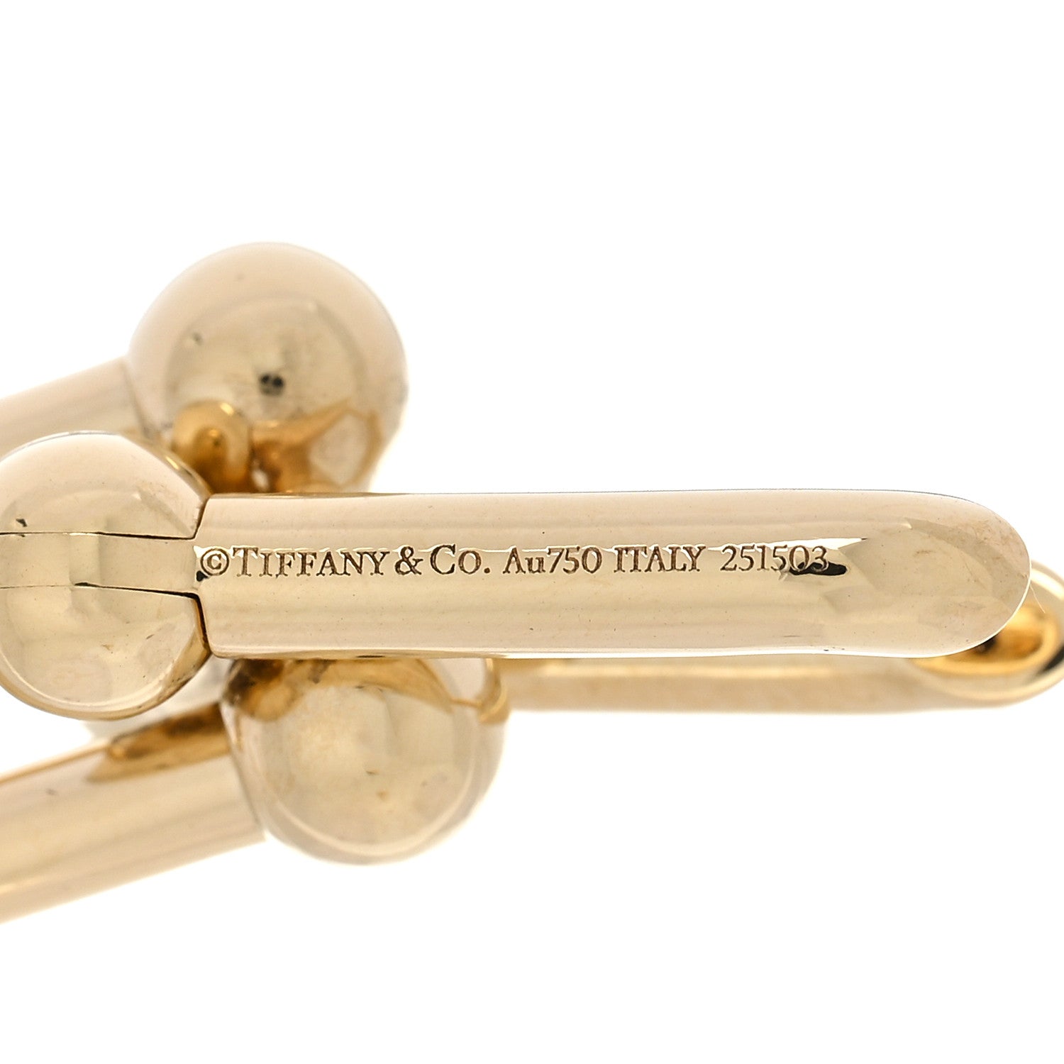 Tiffany 18K Yellow Gold Large HardWear Link Earrings 4 of 4