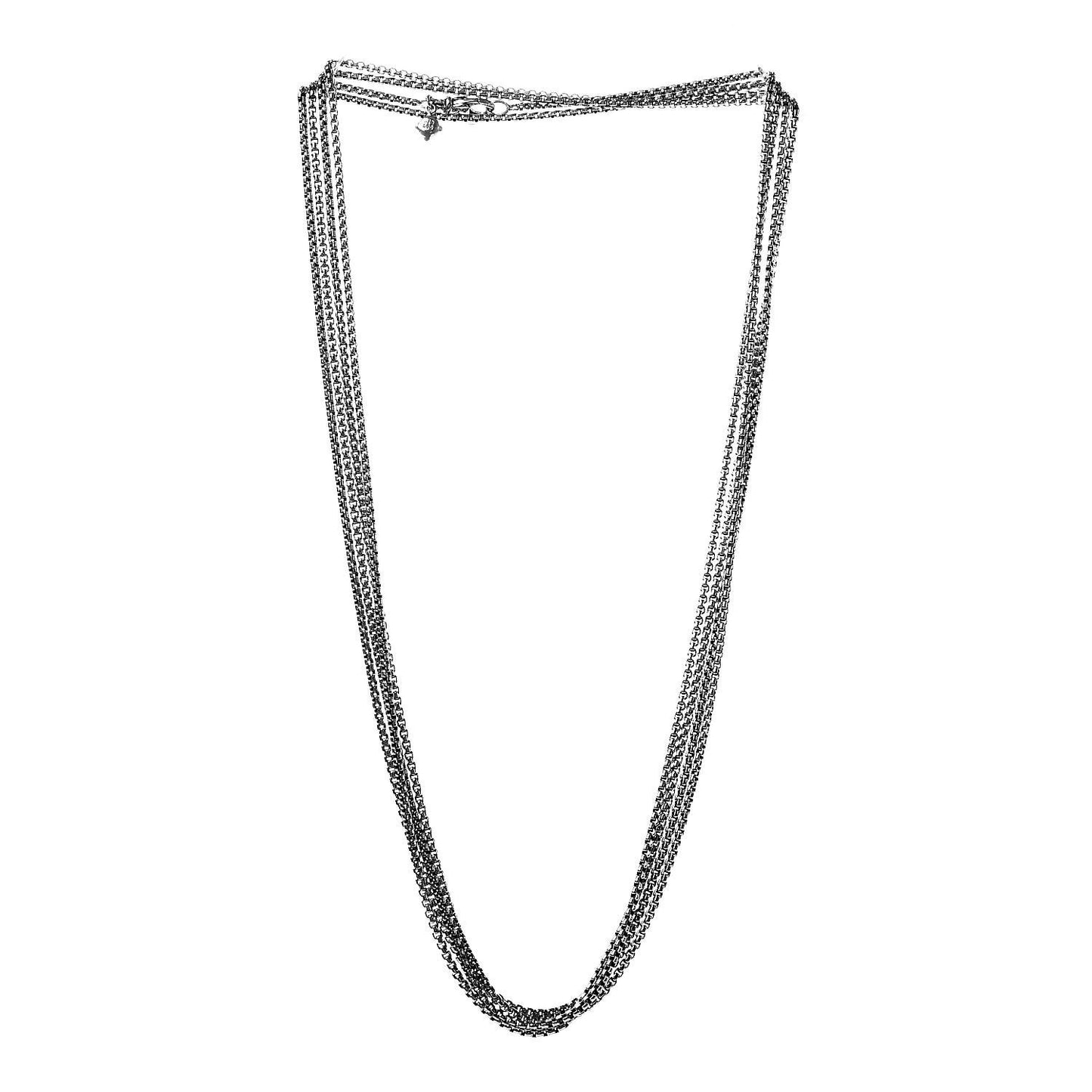 Sterling Silver 14K Yellow Gold 1.7mm Box Chain Necklace 72"