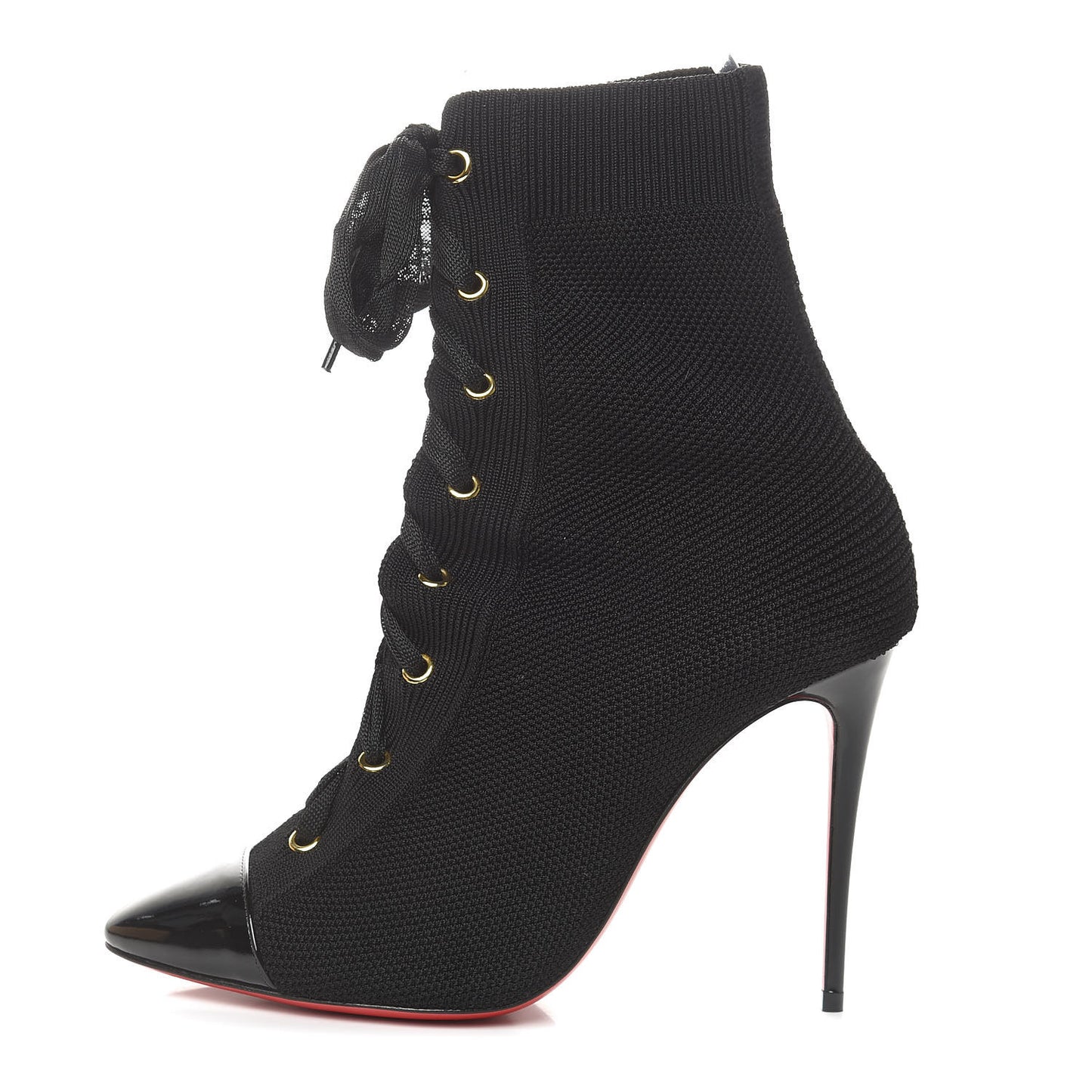 Patent Maille Tricot Frenchie 100 Ankle Boots 38.5 Black