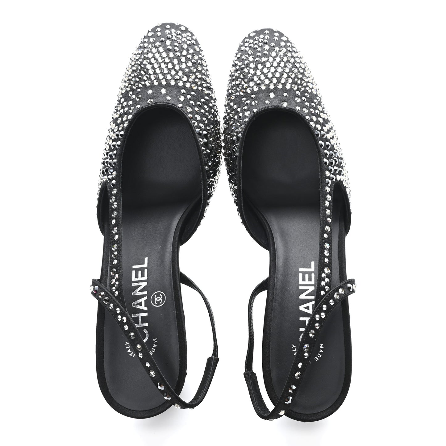 Strass Cap Toe CC Slingback Pumps 38.5 Black