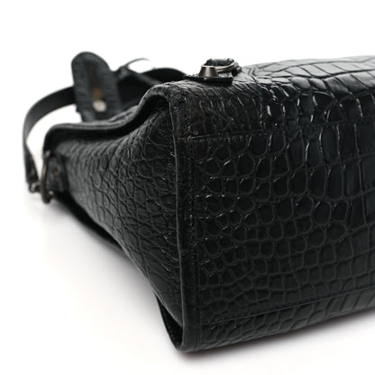 Balenciaga Calfskin Crocodile Embossed Classic Hardware City Black 10 of 13