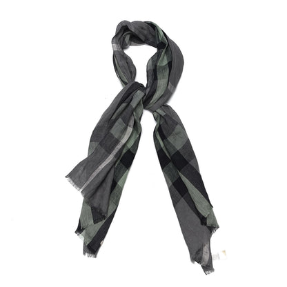 Burberry Linen Giant Exploded Check Lightweight Scarf Light Grey 1 of 5