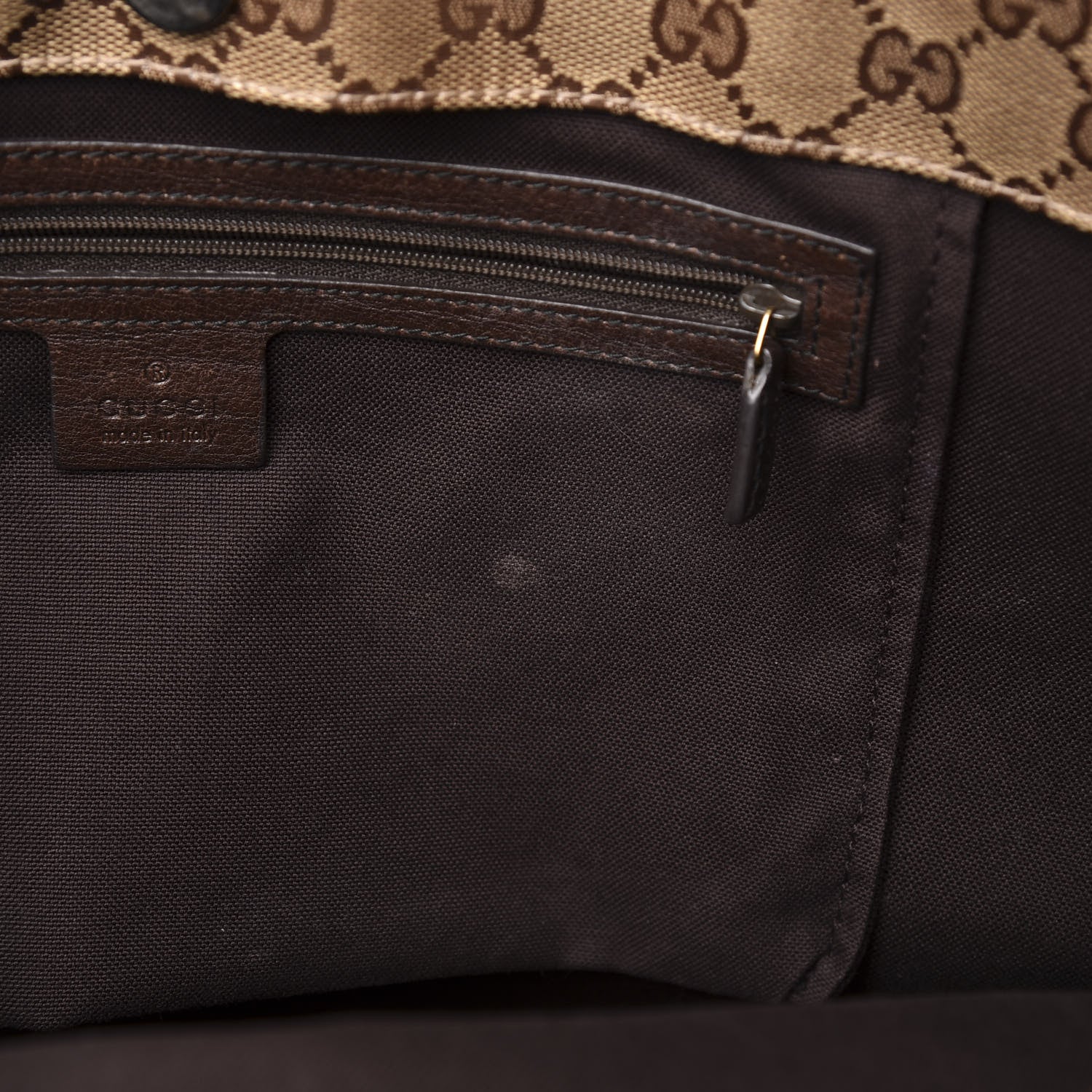 Gucci Crystal Monogram Medium Babouska Shopping Tote Dark Brown 7 of 11