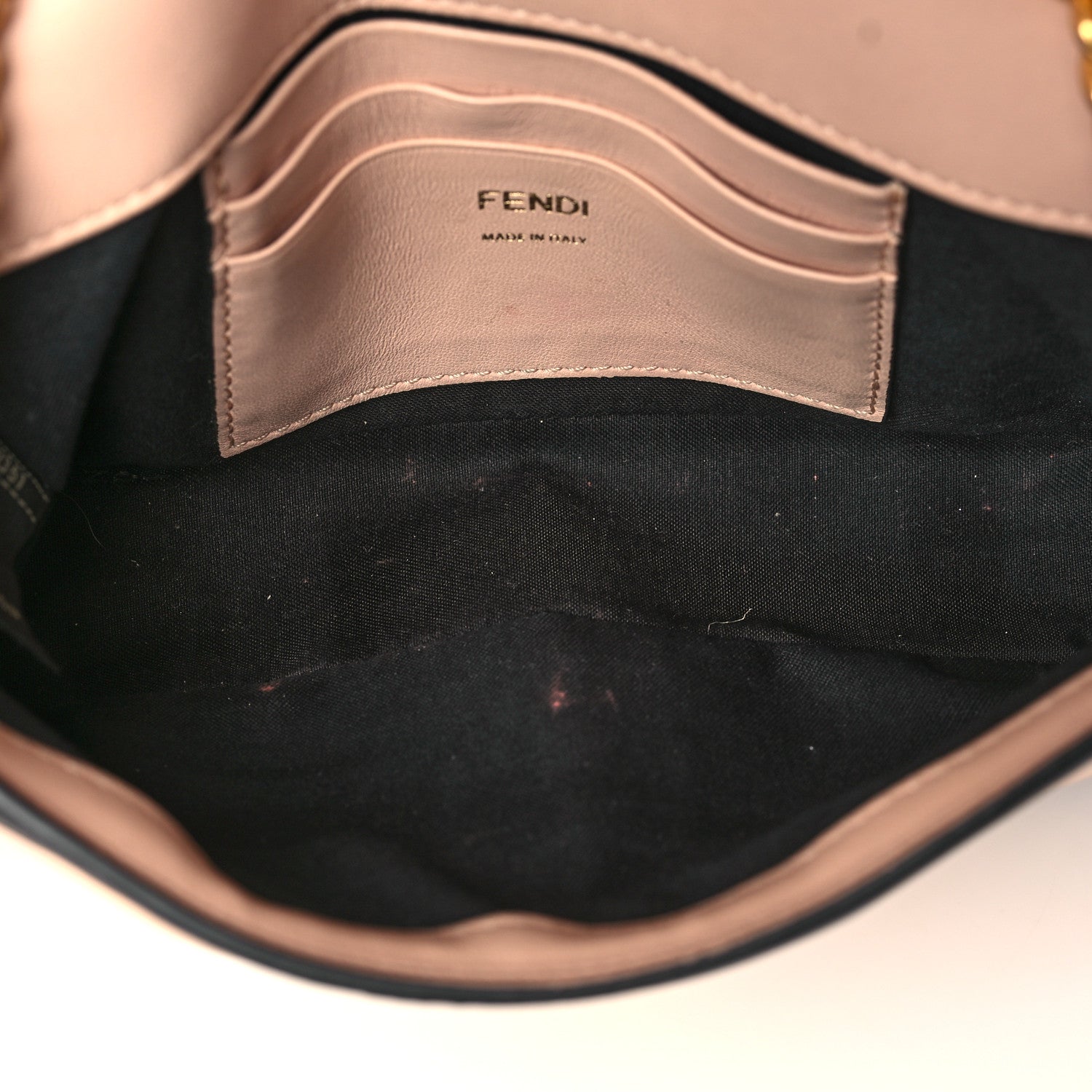 Fendi Nappa Apolo Bi-Color Mini Chain Baguette Rosa Quarzo Black 5 of 12