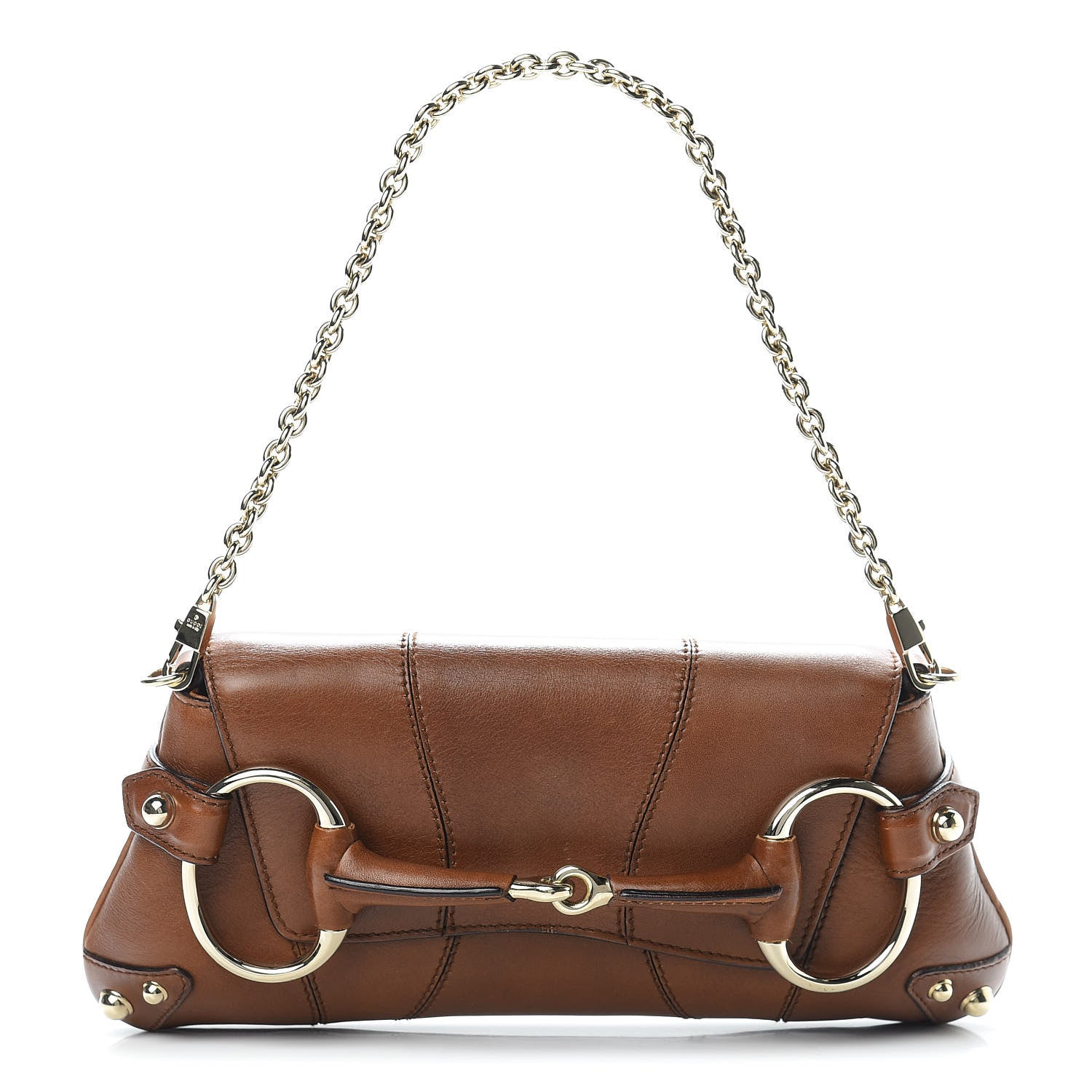Gucci Calfskin Small Horsebit Chain Clutch Cuir 1 of 11